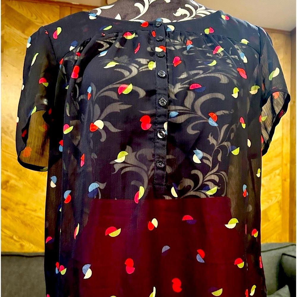 GAP Multi-color 🌈 Sheer Navy Blouse
